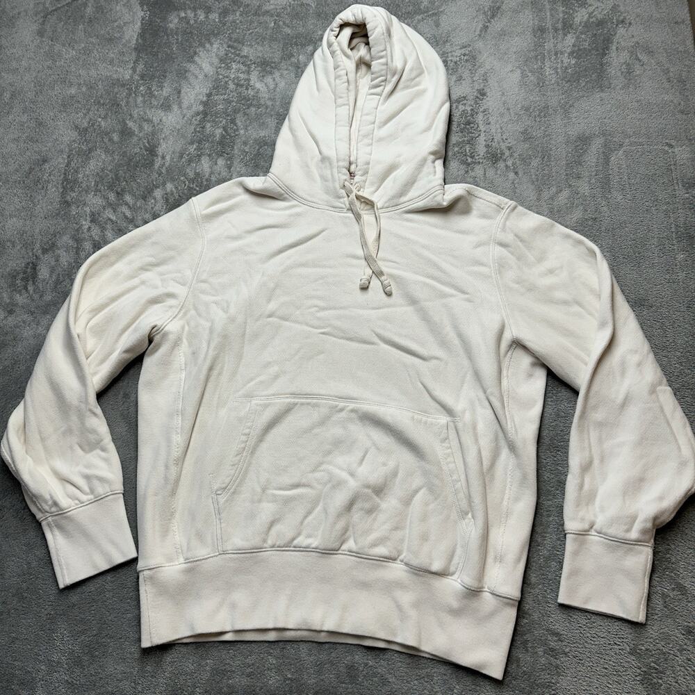 Todd Snyder Champion French Terry Cotton Pullover Hoodie Mens Large White